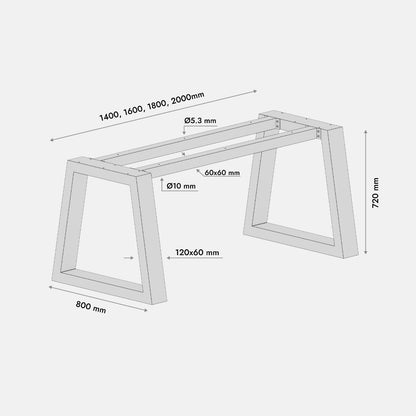 Stolová noha Nemesis Extreme - 160x80x72 cm