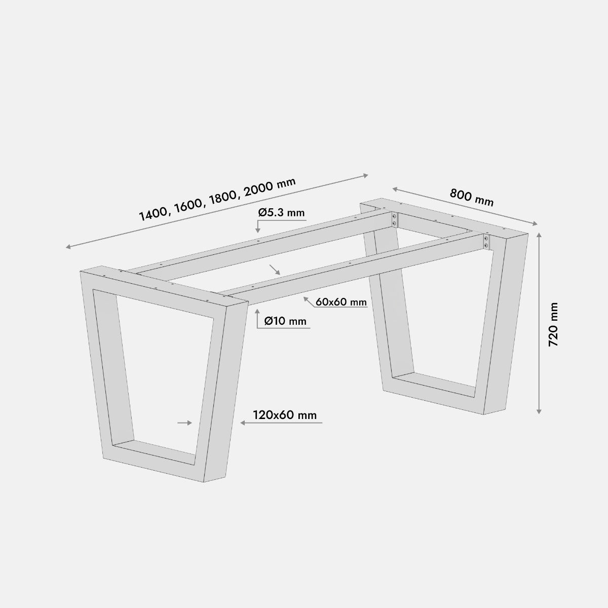 Stolová Noha - Atria Extreme - 200x80x72 cm