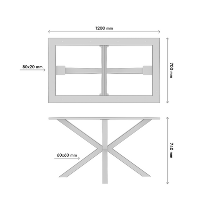 Stolová Noha Acamar Frame - 120x70x74 cm