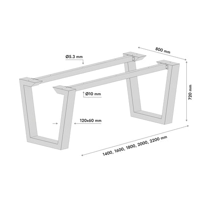 Stolová noha Atria Epox Extreme - 220x80x72 cm