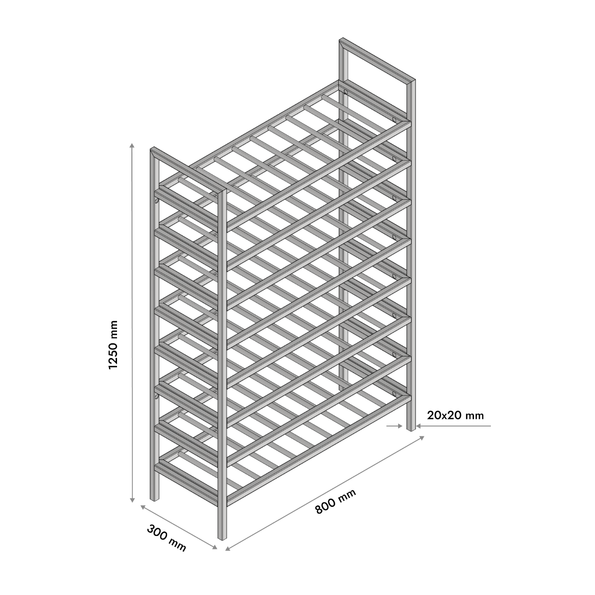 Regál Na Víno - Jerez - 125x80x30 cm
