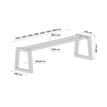 Noha na lavice Nemesis - 40x40x130 cm